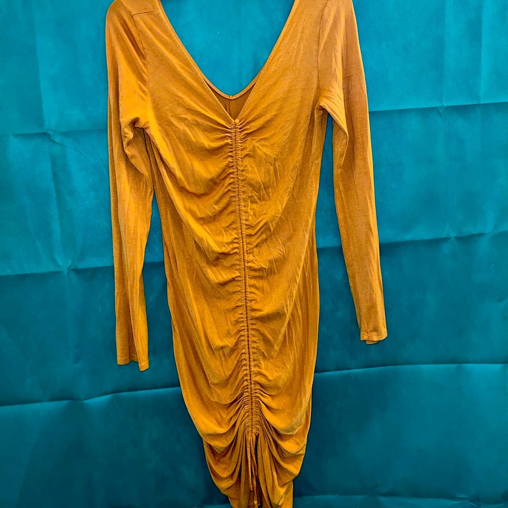 Mustard midi dress